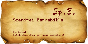 Szendrei Barnabás névjegykártya