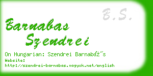 barnabas szendrei business card